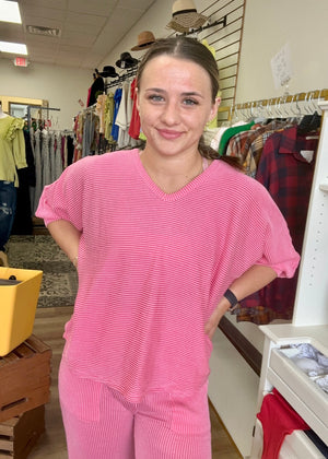 Pink Ribbed Top - B3 Boutique, LLC