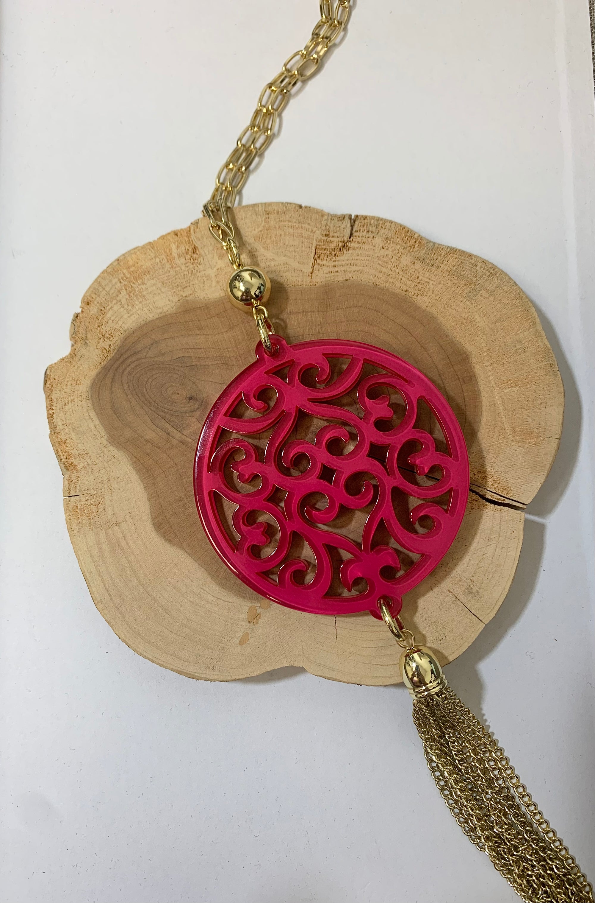 Pink and Gold ZENZII Necklace - B3 Boutique, LLC