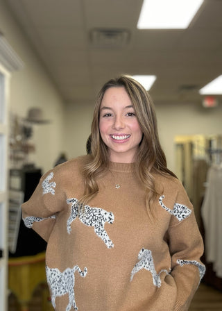 Camel Crew Neck Sweater - B3 Boutique, LLC