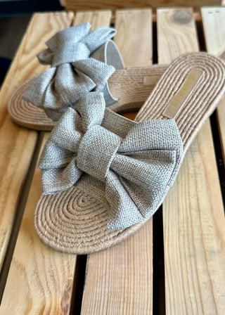 The Athena Burlap Slide - B3 Boutique, LLC