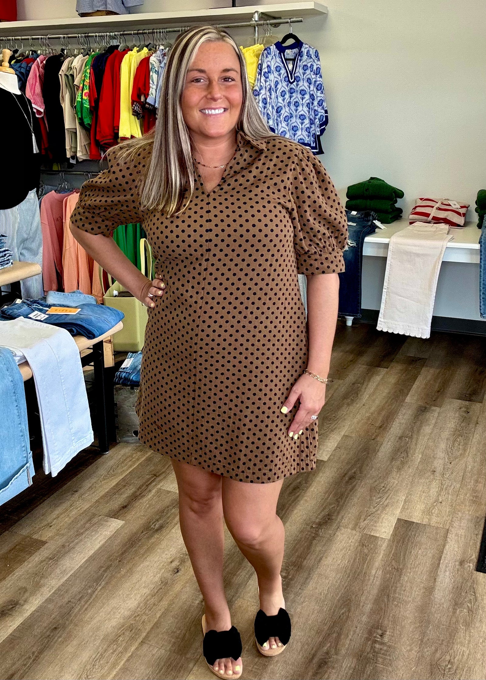 Brown Polka Dot Dress