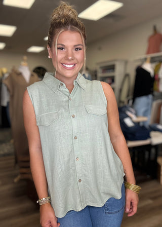 Sleeveless in Olive - B3 Boutique, LLC