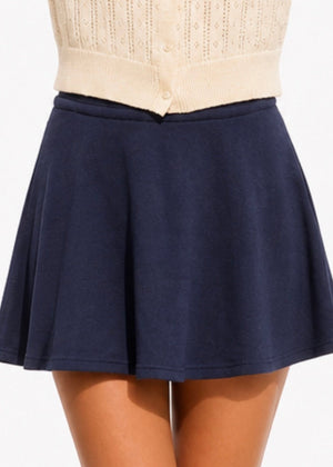 Navy Cotton Skort