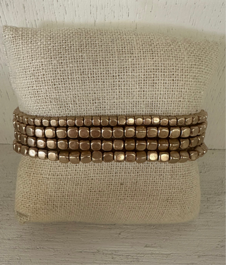 Gold square bracelets - B3 Boutique, LLC