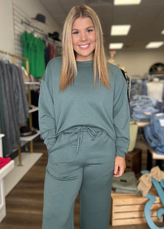 Scuba crewneck pullover & pants 2 pieces set - B3 Boutique, LLC