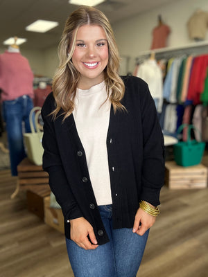 Black Sweater Cardigan - B3 Boutique, LLC