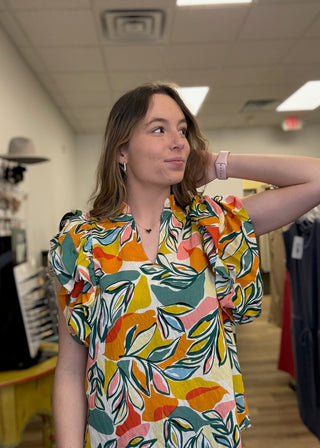 THML Flutter Sleeve Top - B3 Boutique, LLC