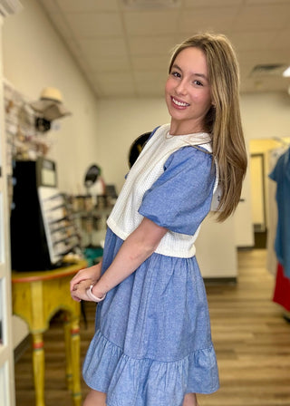 Short Sleeve Denim Dress - B3 Boutique, LLC