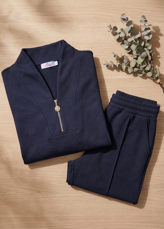 Navy Quarter Zip Set