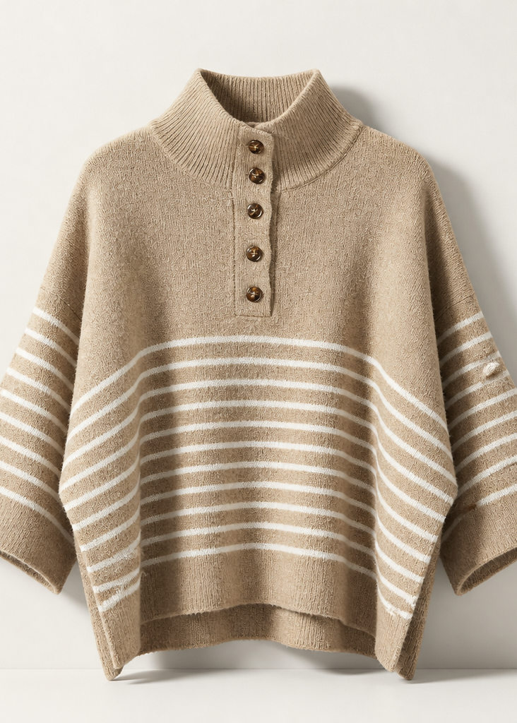 Camel Stripe Knit Sweater