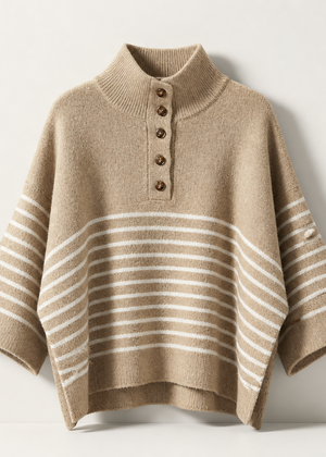 Camel Stripe Knit Sweater