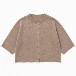 Dark Taupe Short Sleeve Cardi