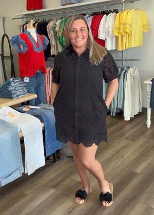 Black Eyelet Dress