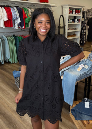 Black Eyelet Dress