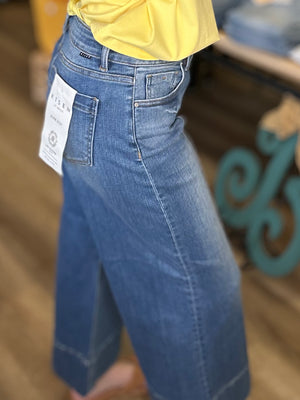 Risen MId Rise Wide Pintuck jeans - B3 Boutique, LLC