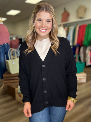 Black Sweater Cardigan - B3 Boutique, LLC