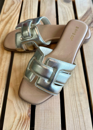 The Flint Gold Strap Sandal - B3 Boutique, LLC