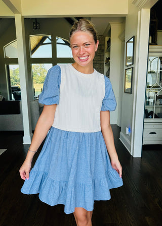 Short Sleeve Denim Dress - B3 Boutique, LLC
