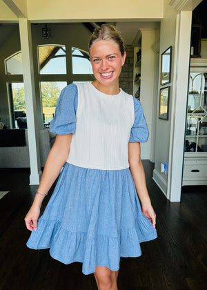 Short Sleeve Denim Dress