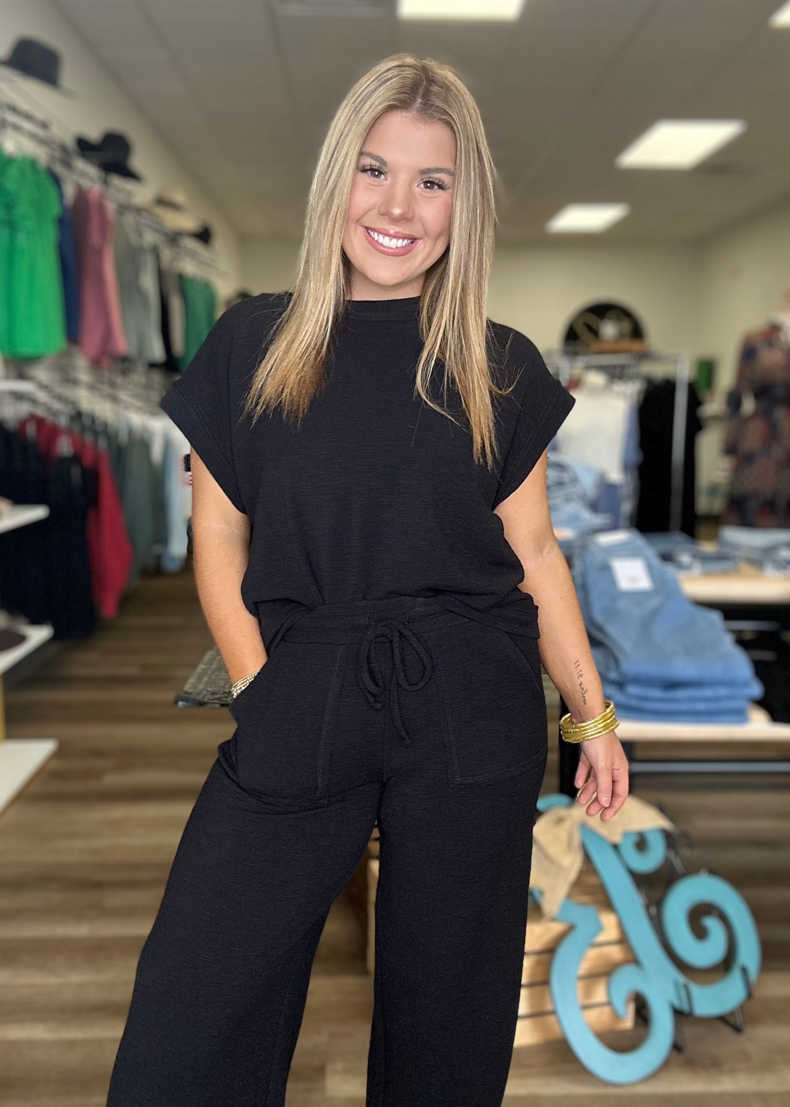 Black Slub 2 Piece - B3 Boutique, LLC