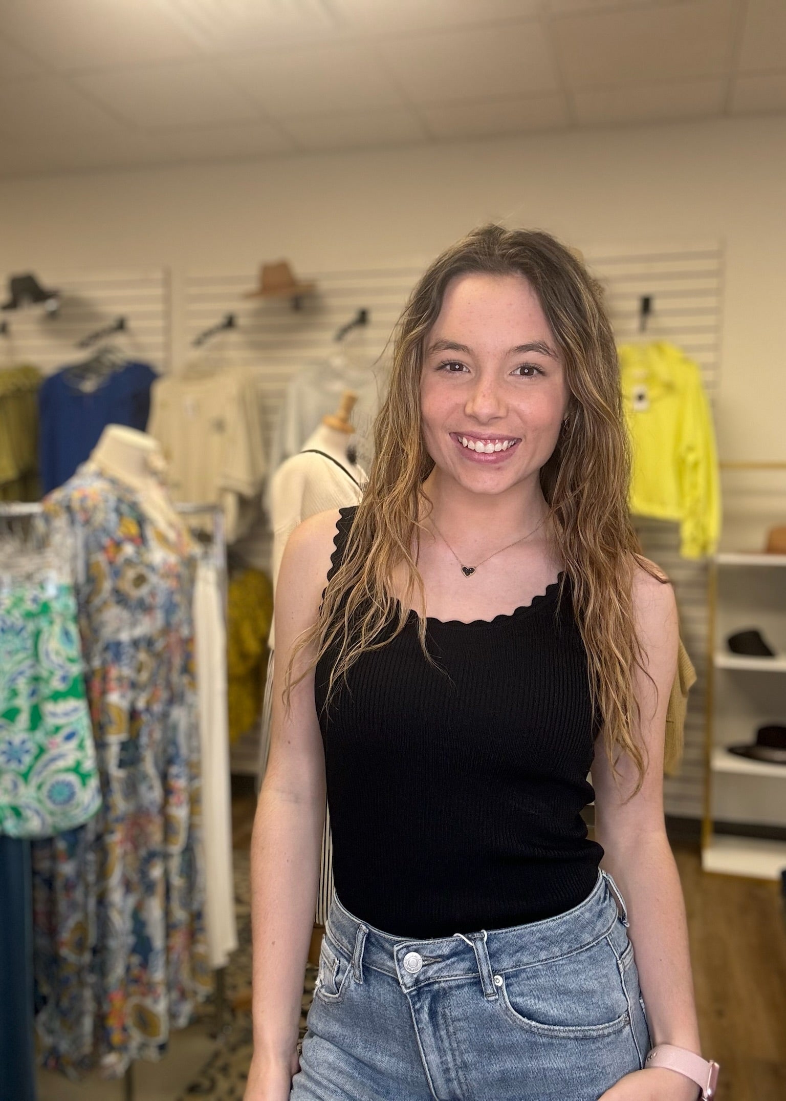 Scallop Edge Sweater Tank Top - B3 Boutique, LLC