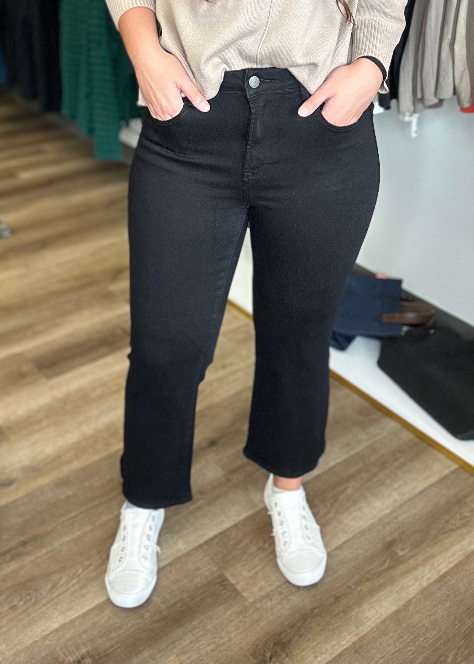 Risen Black Ankle Bootcut Jeans - B3 Boutique, LLC