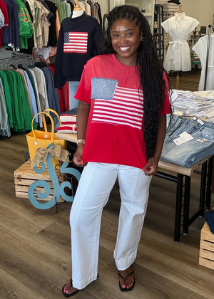 Red American Flag Tee
