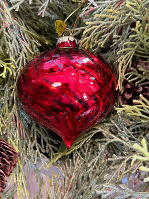 Red Blown Glass Ornament - B3 Boutique, LLC