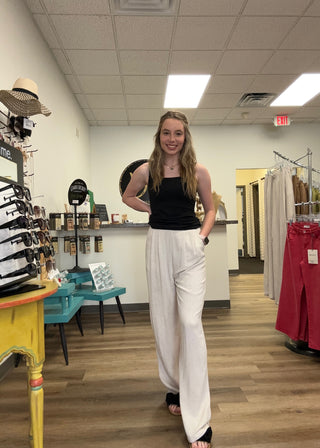 Linen Look Woven Pants - B3 Boutique, LLC