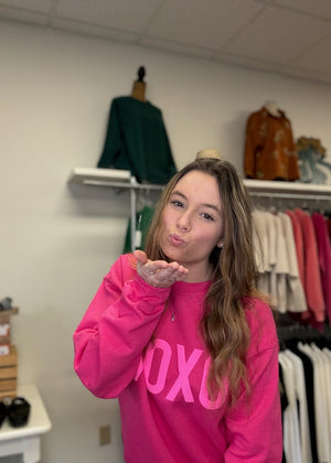 Pink XOXO Sweatshirt - B3 Boutique, LLC