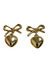 Bows and Hearts Gold Earrings - B3 Boutique, LLC