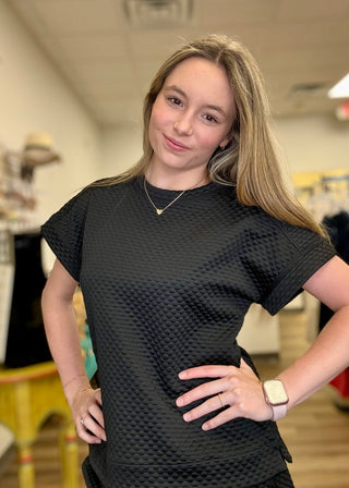 Black Short Sleeve top - B3 Boutique, LLC