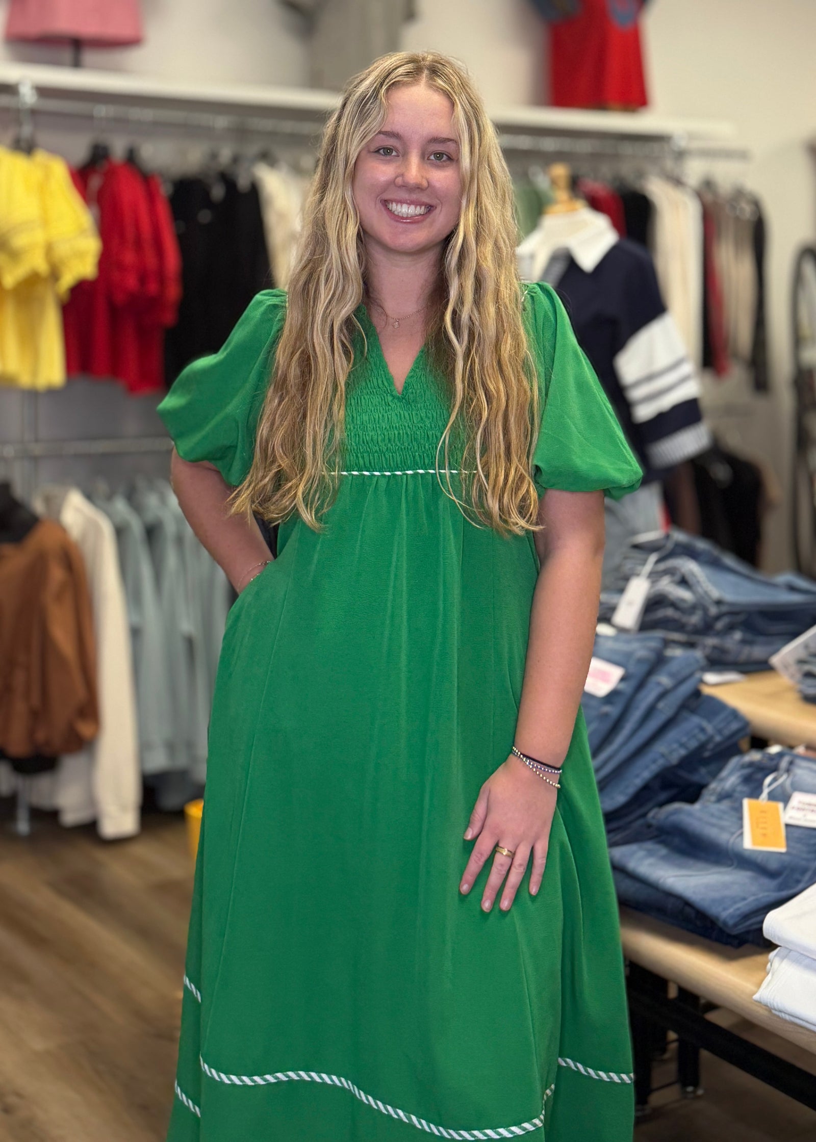 Kelly Green Maxi Dress - B3 Boutique, LLC