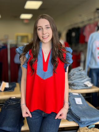 Comfy Casual Red Top - B3 Boutique, LLC