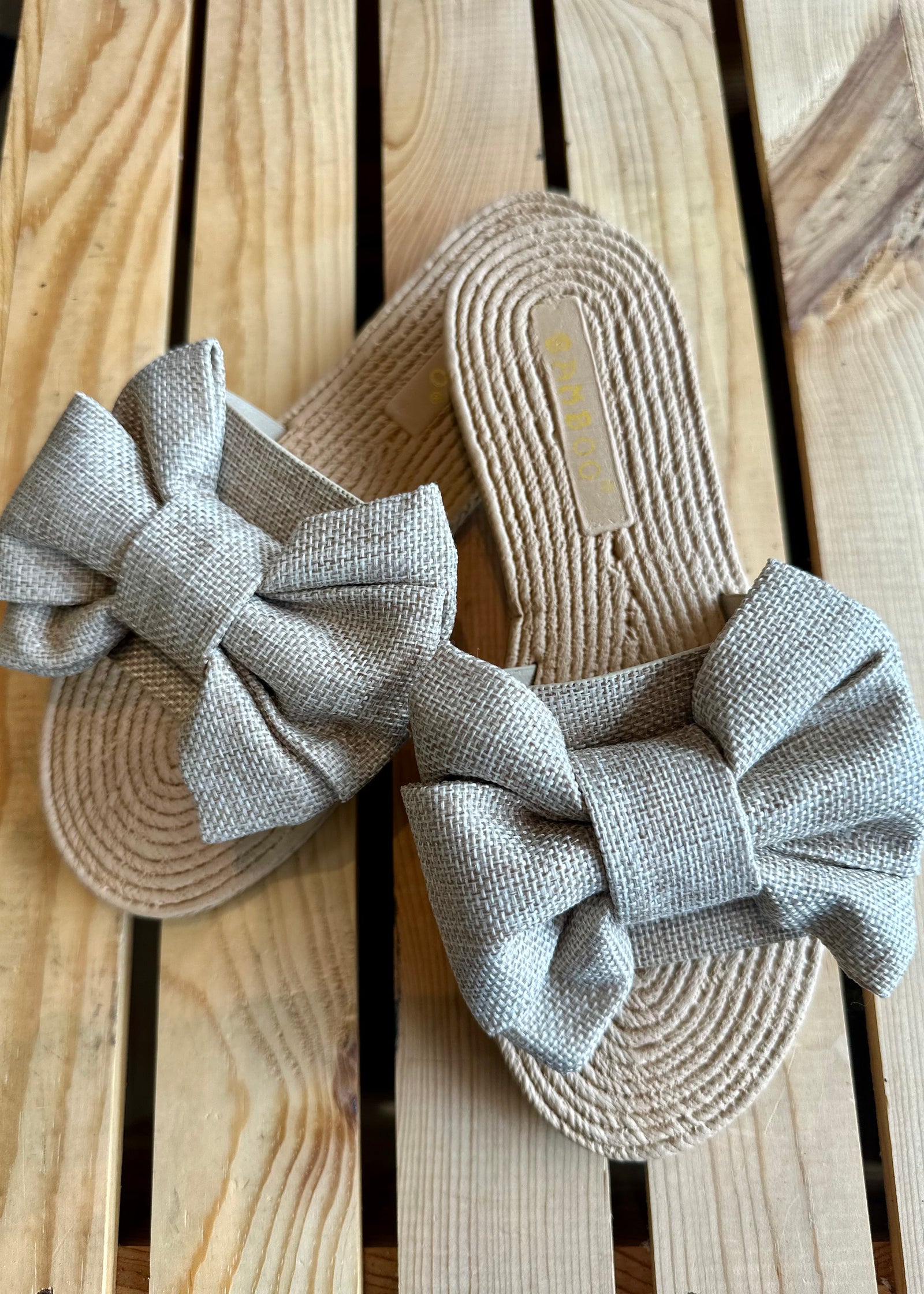 The Athena Burlap Slide - B3 Boutique, LLC