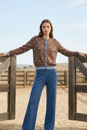 Brown Polka Dot Cardigan