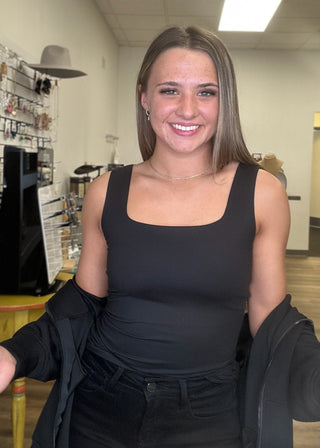 Black Square Neck Tank - B3 Boutique, LLC