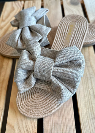 The Athena Burlap Slide - B3 Boutique, LLC