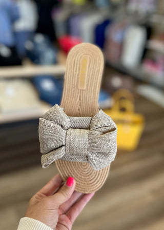 The Athena Burlap Slide - B3 Boutique, LLC