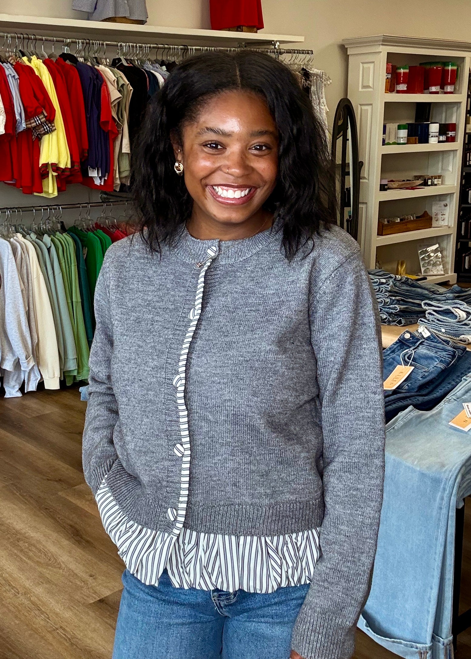 Grey Layered Cardi