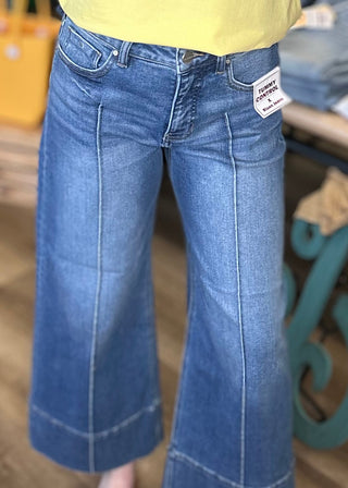 Risen MId Rise Wide Pintuck jeans - B3 Boutique, LLC