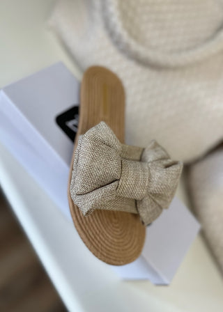 The Athena Burlap Slide - B3 Boutique, LLC