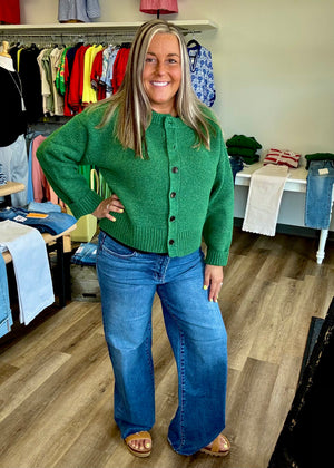 Risen Mid Rise Wide Leg Jeans
