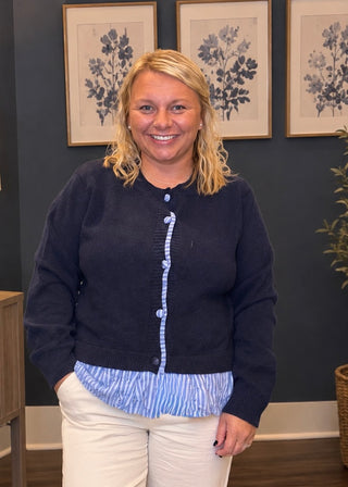 Navy Layered Cardi - B3 Boutique, LLC