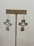 Small silver cross hammered earrings - B3 Boutique, LLC