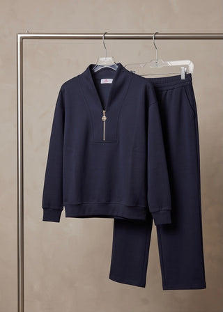 Navy Quarter Zip Set