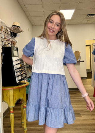 Short Sleeve Denim Dress - B3 Boutique, LLC