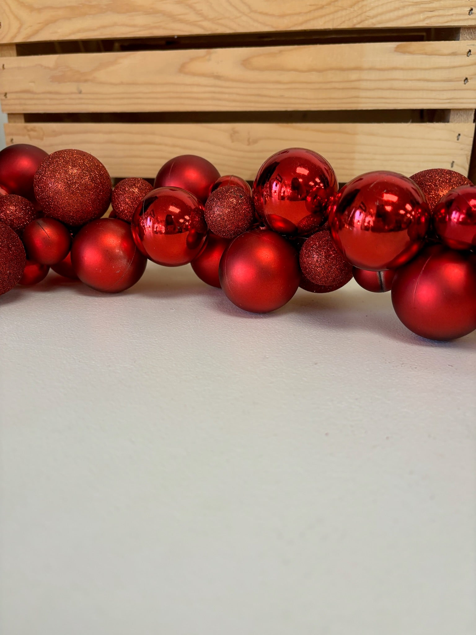 6" Red Ball Garland - B3 Boutique, LLC