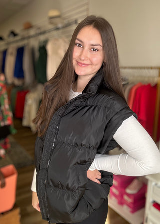 Black Puffer Vest - B3 Boutique, LLC