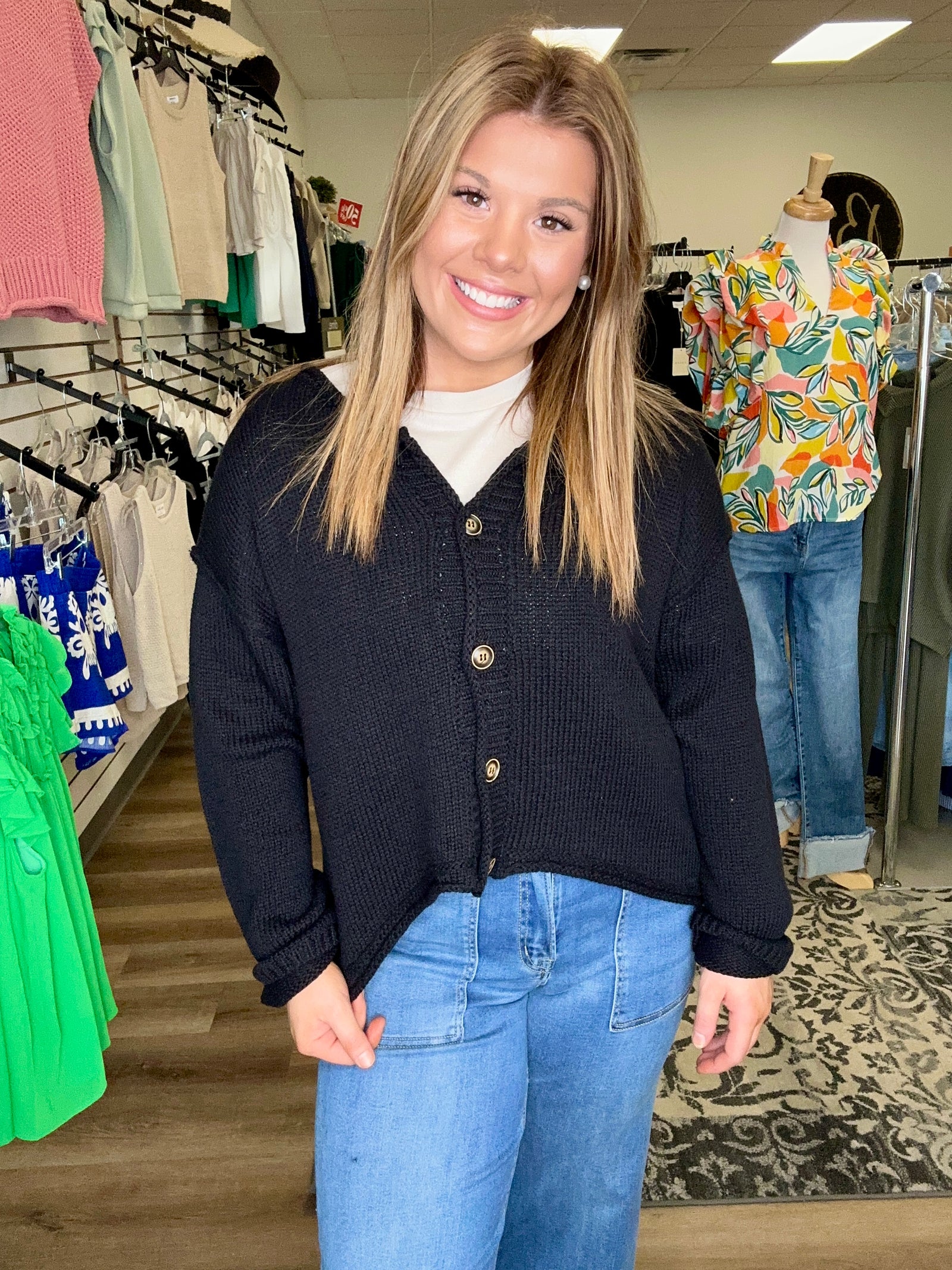 Boxy Crop Cardigan - B3 Boutique, LLC